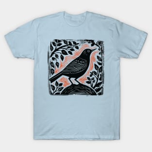 Lino Cut Bird T-Shirt